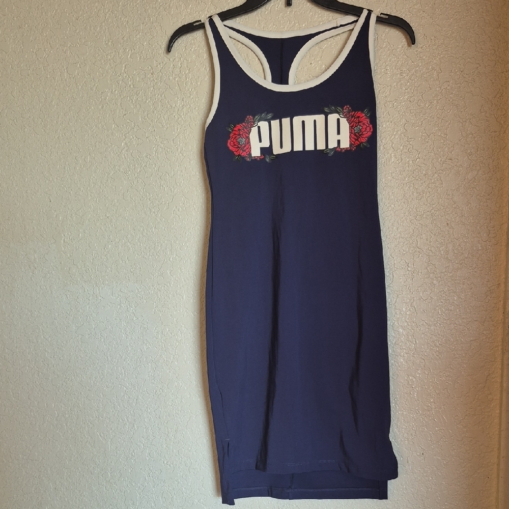 Puma Navy Tank Dress with Floral Logo